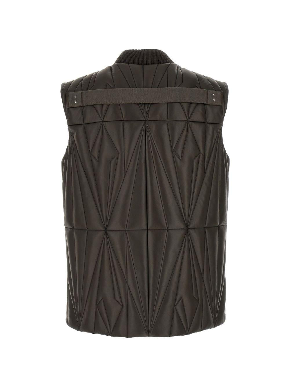 Gilet trapuntato geocamo in marrone Rick Owens x Moncler - unisex<BR/> 