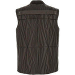 Gilet trapuntato geocamo in marrone Rick Owens x Moncler - unisex<BR/> 