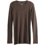 T-shirt a maniche lunghe a costine in marrone Rick owens - uomo 
