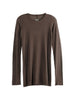 T-shirt a maniche lunghe a costine in marrone Rick owens - uomo