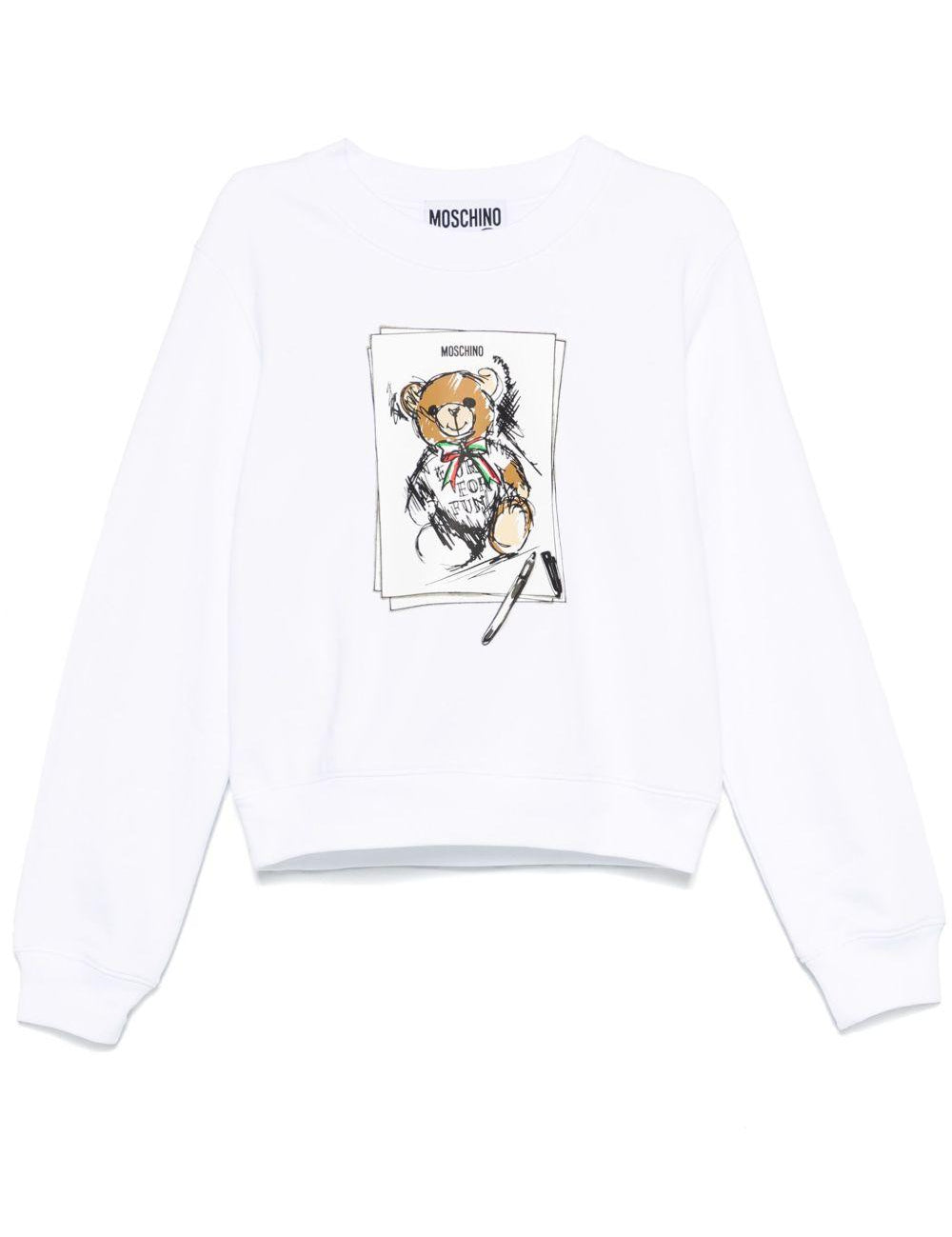 Felpa con stampa grafica in bianco Moschino - donna 