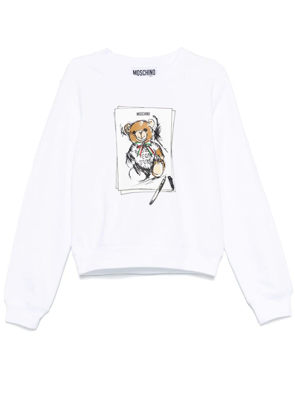 Felpa con stampa grafica in bianco Moschino - donna 