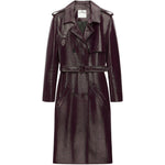 Trench a doppio petto in vinile in bordeaux Courrèges - donna 