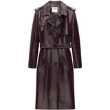 Trench a doppio petto in vinile in bordeaux Courrèges - donna 