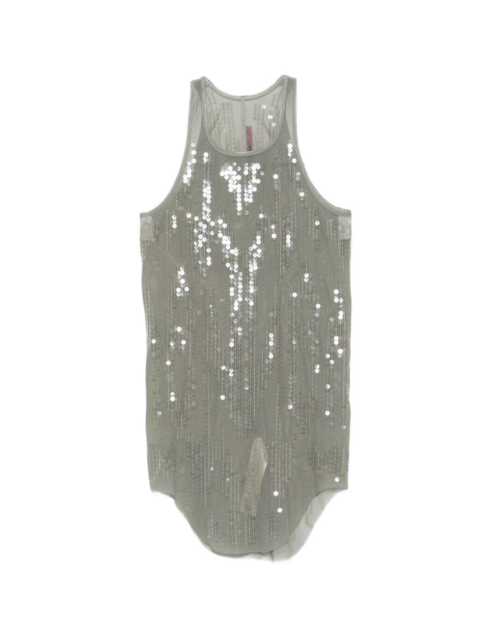 Canotta con paillettes  in grigio Rick owens lilies - donna 