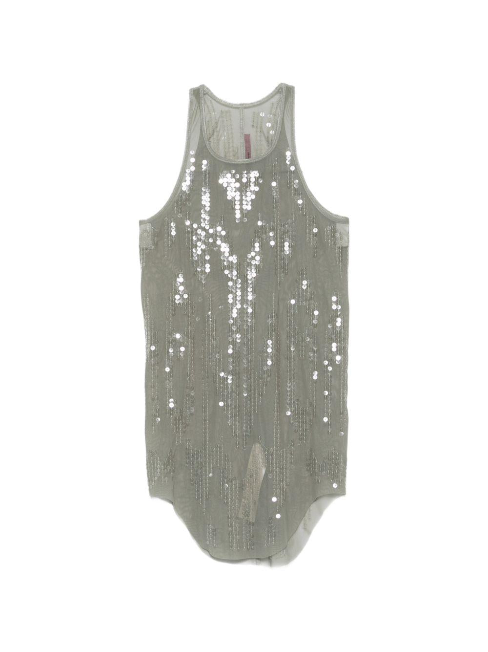 Canotta con paillettes  in grigio Rick owens lilies - donna 