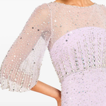 Abito lungo Kiya con decorazioni in lilla Jenny packham - donna 