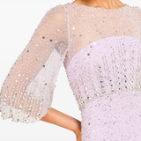 Abito lungo Kiya con decorazioni in lilla Jenny packham - donna 
