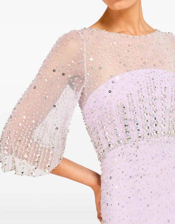 Abito lungo Kiya con decorazioni in lilla Jenny packham - donna 