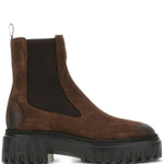 Stivali in pelle con inserti elasticizzati in marrone Hogan - donna 