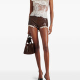 Top corsetto in pizzo con volant in bianco Magda butrym - donna 