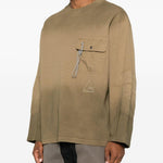T-shirt con fantasia tie dye in marrone ROA x And Wander - uomo 