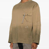 T-shirt con fantasia tie dye in marrone ROA x And Wander - uomo 