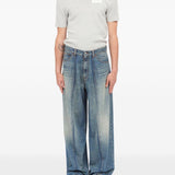 Jeans con inserti in blu Mm6 maison margiela - uomo 