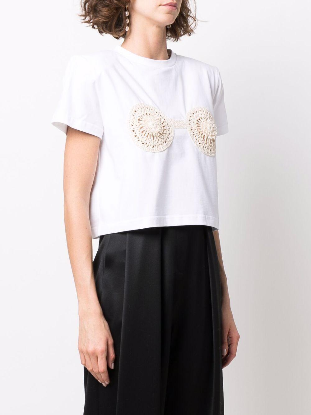 T-shirt con dettagli all'uncinetto in bianco - Magda butrym - donna 