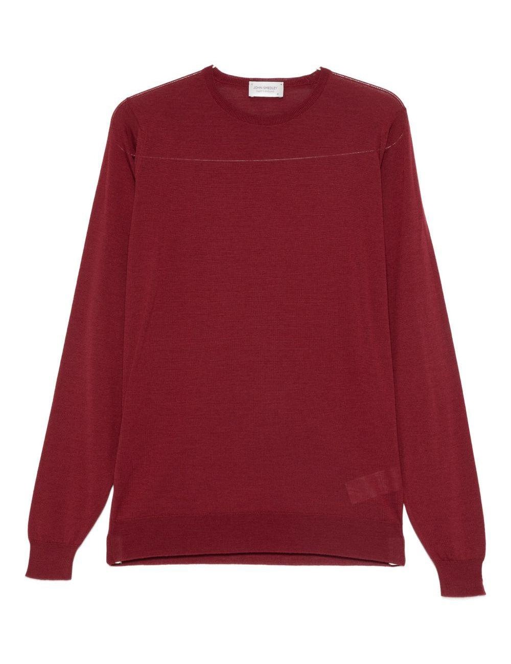 Maglione a girocollo in rosso John smedley - uomo 