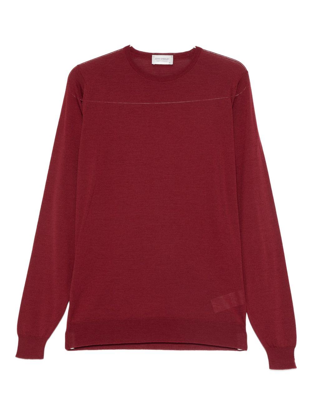 Maglione a girocollo in rosso John smedley - uomo 