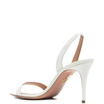 Sandali in pelle con cinturino 90mm so nude in bianco Aquazzura - donna 