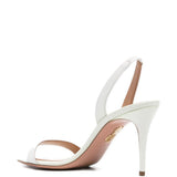 Sandali in pelle con cinturino 90mm so nude in bianco Aquazzura - donna 