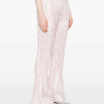 Pantaloni plissettati in rosa pallido gongdid design - donna 