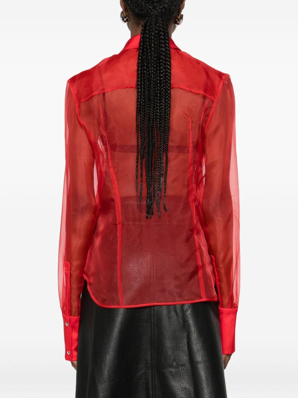 Camicia semi trasparente in rosso David Koma - donna 