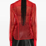Camicia semi trasparente in rosso David Koma - donna 