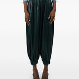 Pantaloni plissettati con polsini in verde Rowen Rose - donna 
