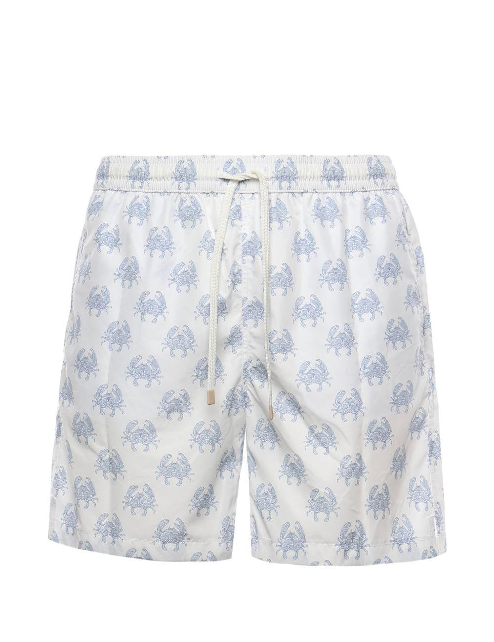 Pantaloncini da bagno con stampa granchio in bianco Eleventy - uomo 