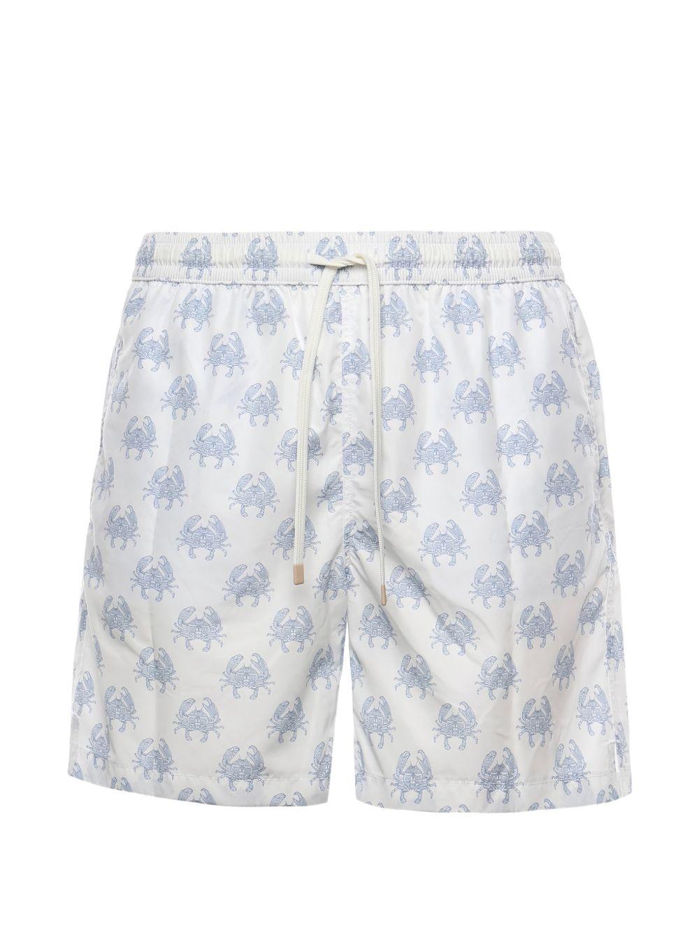 Pantaloncini da bagno con stampa granchio in bianco Eleventy - uomo 