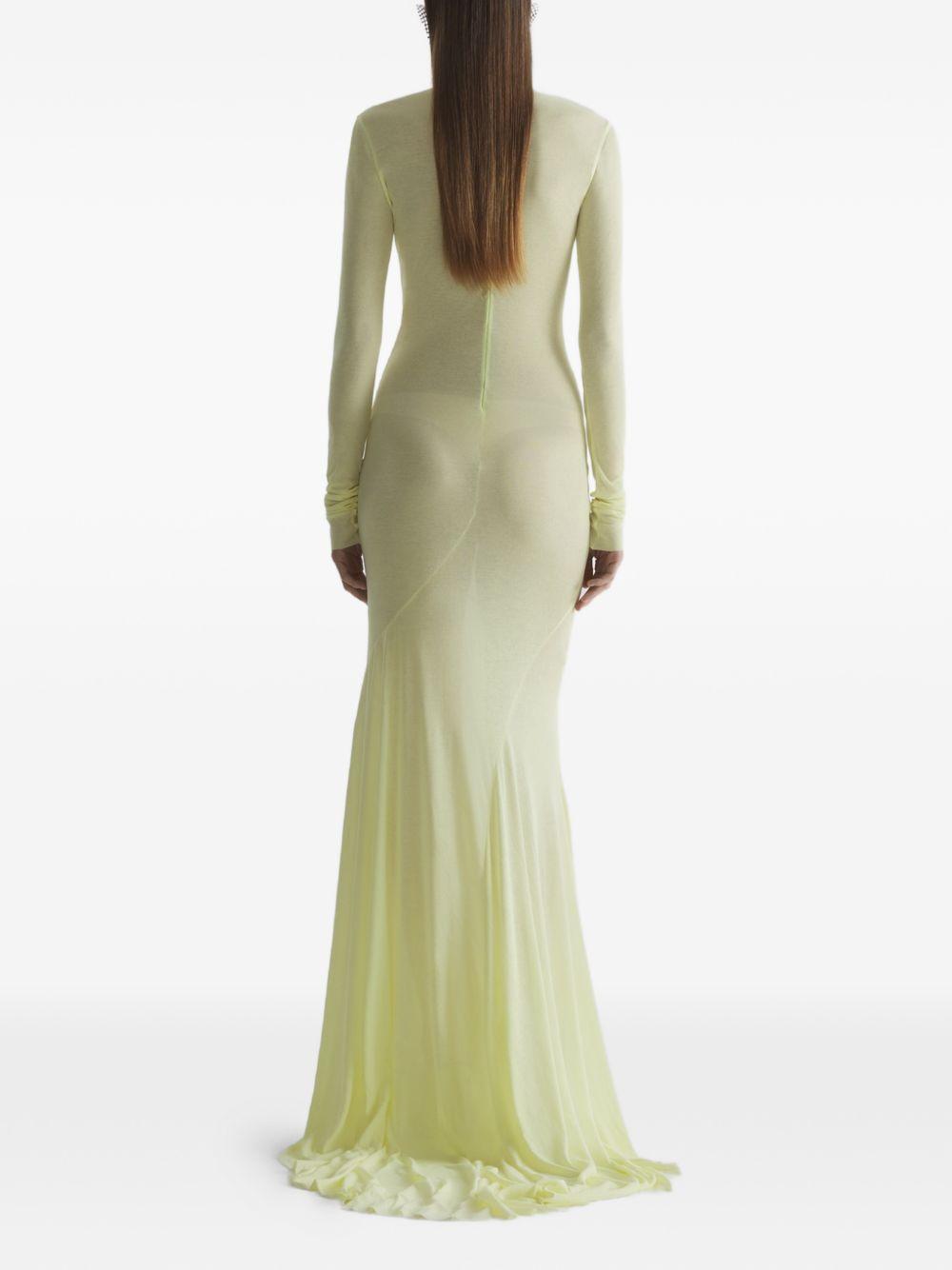 Abito lungo in jersey  a collo alto in giallo Mugler - donna 