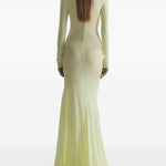 Abito lungo in jersey  a collo alto in giallo Mugler - donna 