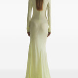 Abito lungo in jersey  a collo alto in giallo Mugler - donna 