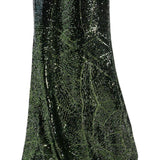 Abito lungo in misto seta con paillettes in verde Elie Saab - donna 
