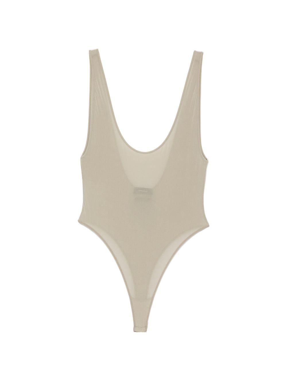 Body con scollo a V in grigio Wardrobe.Nyc - donna 