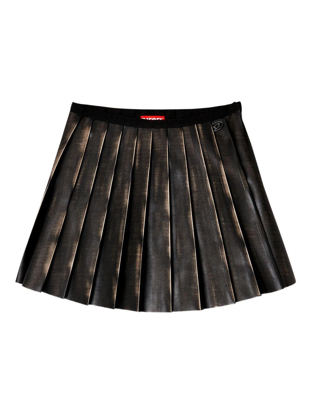 Minigonna plissé in marrone Diesel - donna 