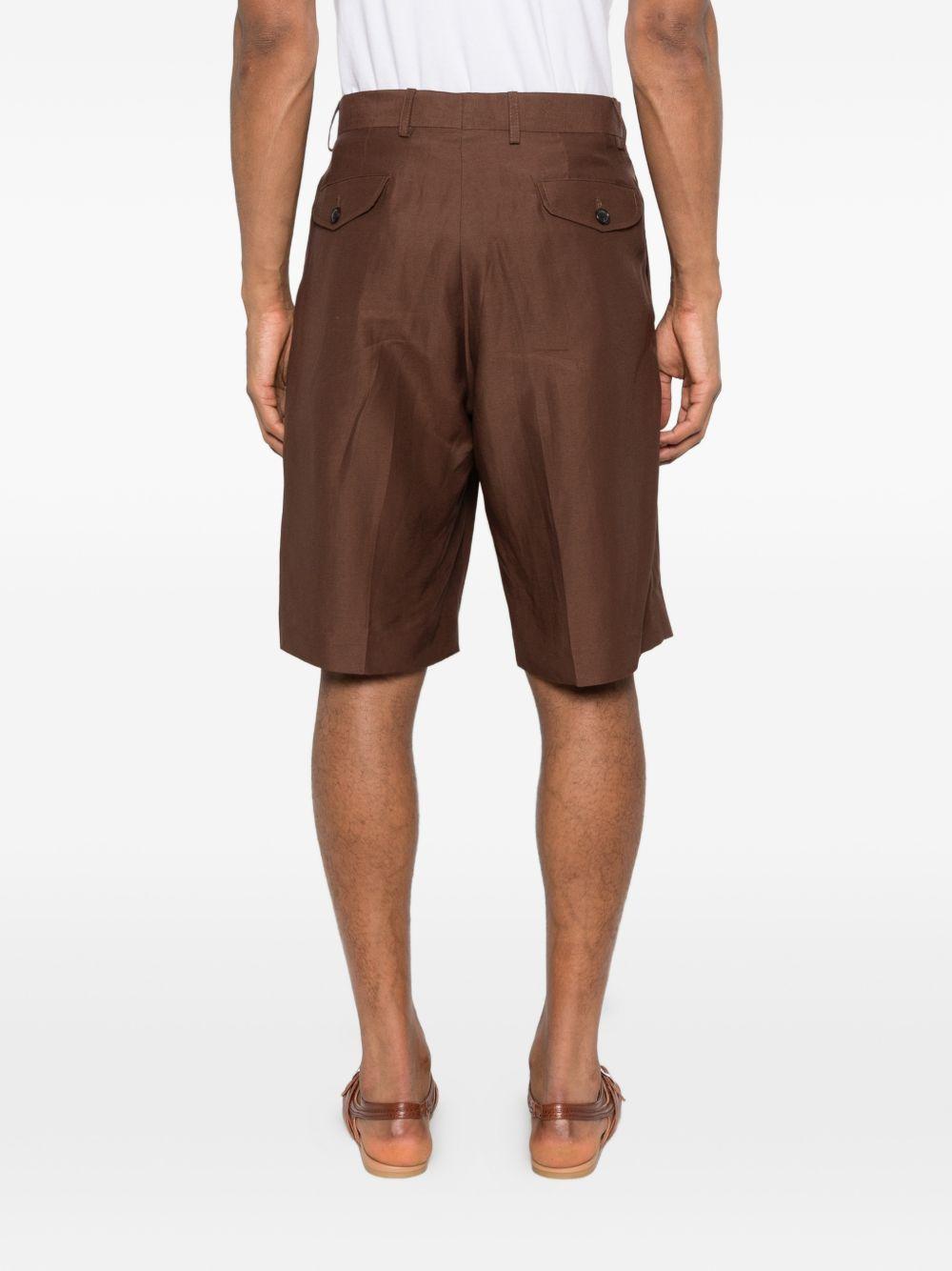 Pantaloncini con pieghe in marrone Laneus - uomo 