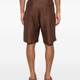 Pantaloncini con pieghe in marrone Laneus - uomo 