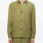 Giacca-camicia con ricamo in verde Laneus - uomo 