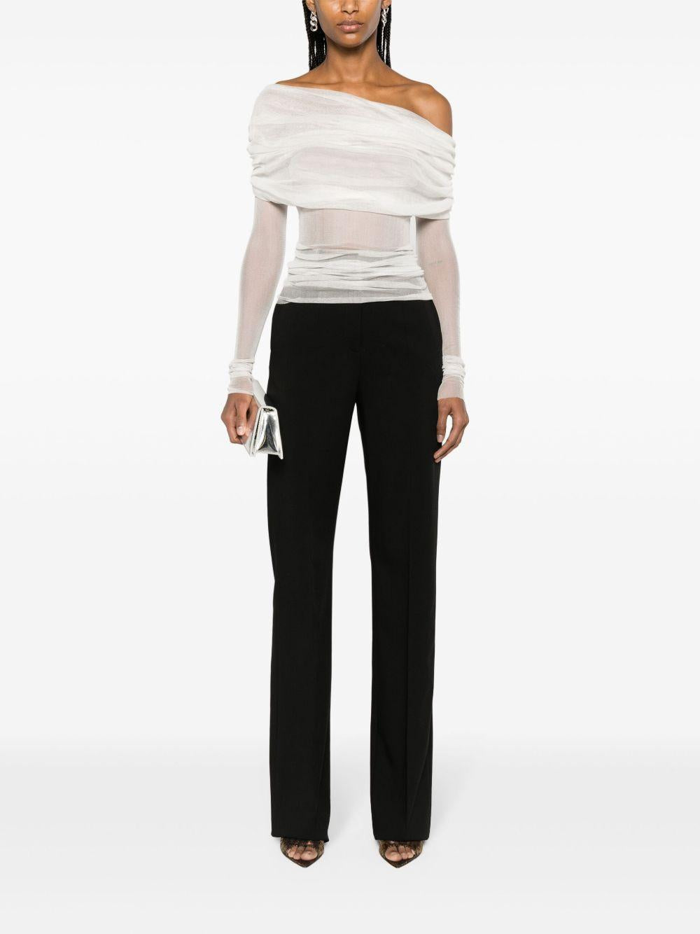 Top veiled in seta in bianco Christopher esber - donna 