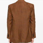 Blazer con righe in marrone Feng Chen Wang - uomo 