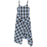 Abito midi con balze in azzurro e nero Feng Chen Wang - donna 