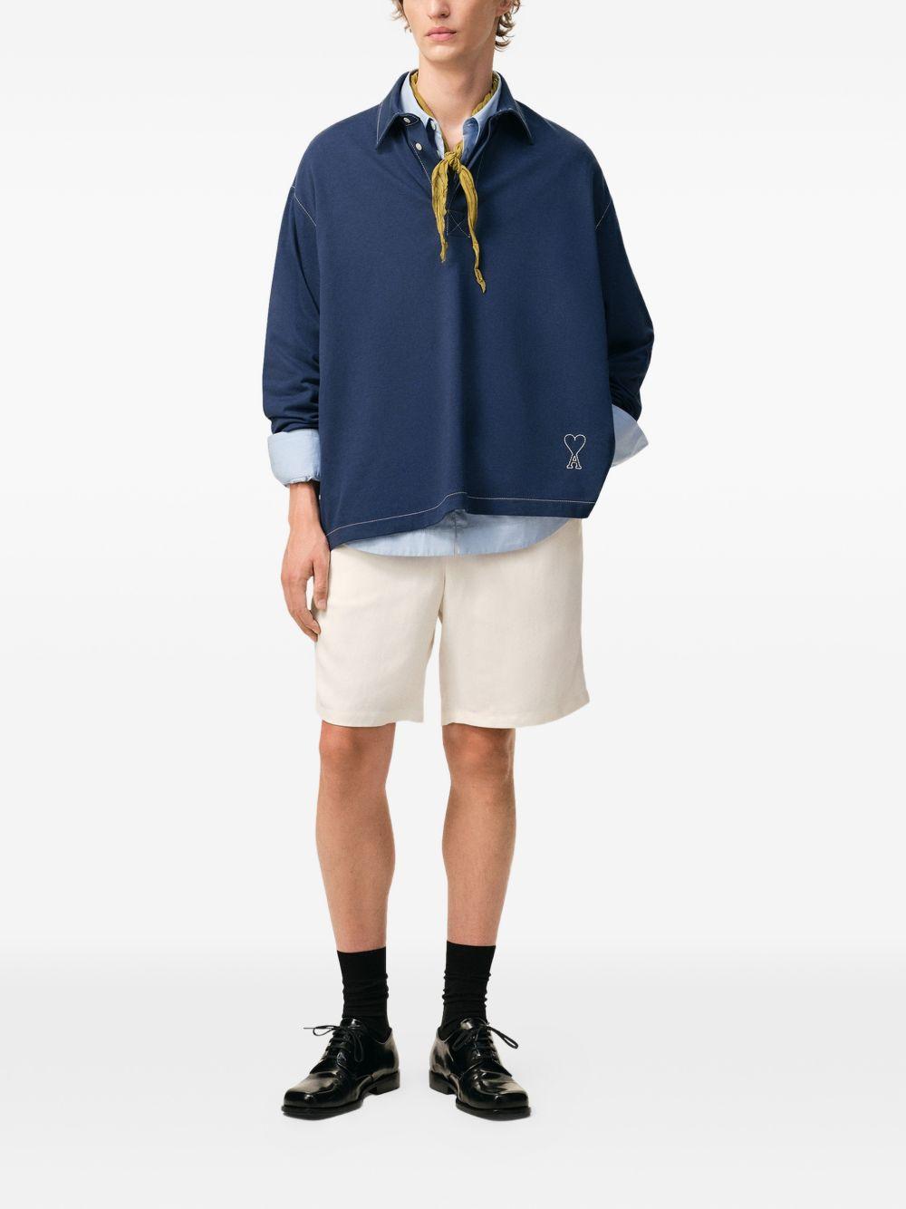 Polo Ami de Coeur con logo in blu Ami paris - uomo 