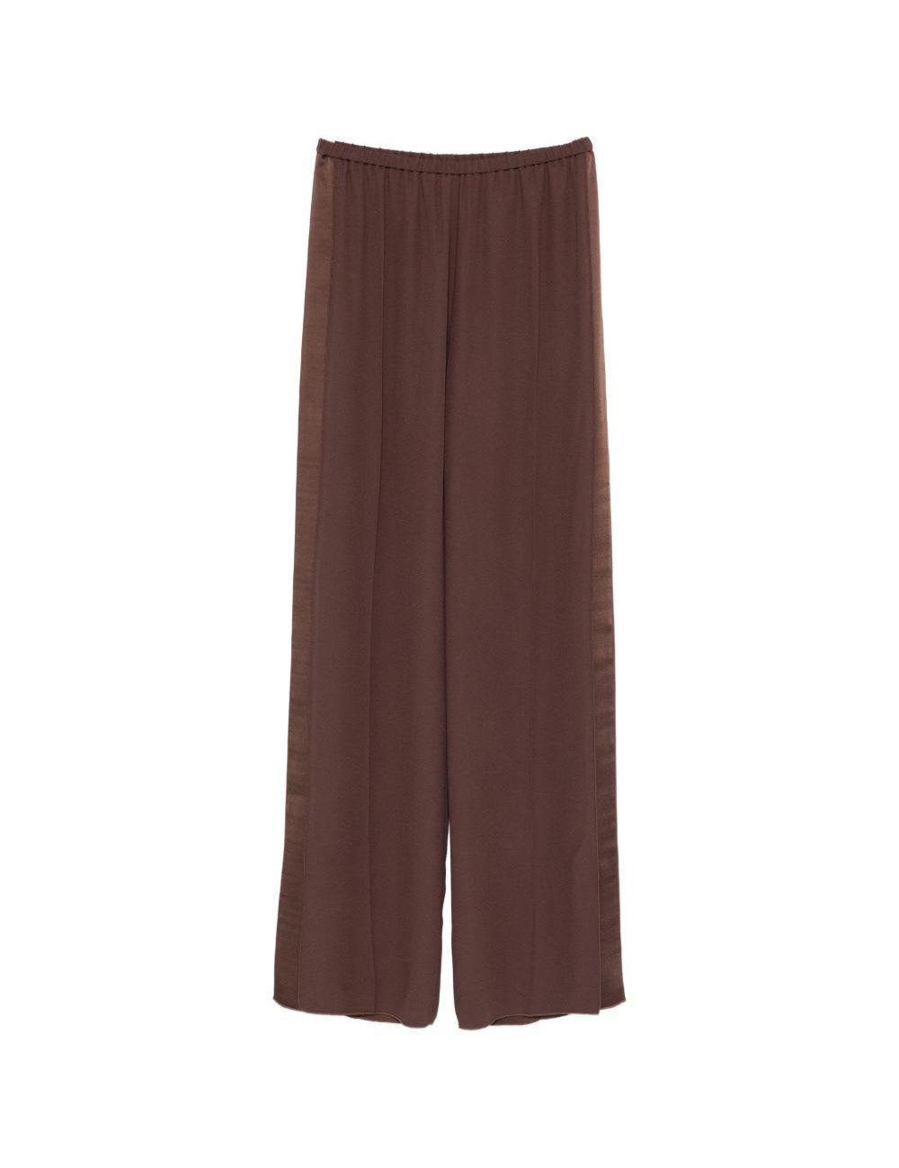 Pantaloni con inserti laterali in marrone Forte Forte - donna 