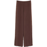 Pantaloni con inserti laterali in marrone Forte Forte - donna 