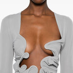 Abito lungo con drappeggio e scollo in grigio Christopher Esber - donna 