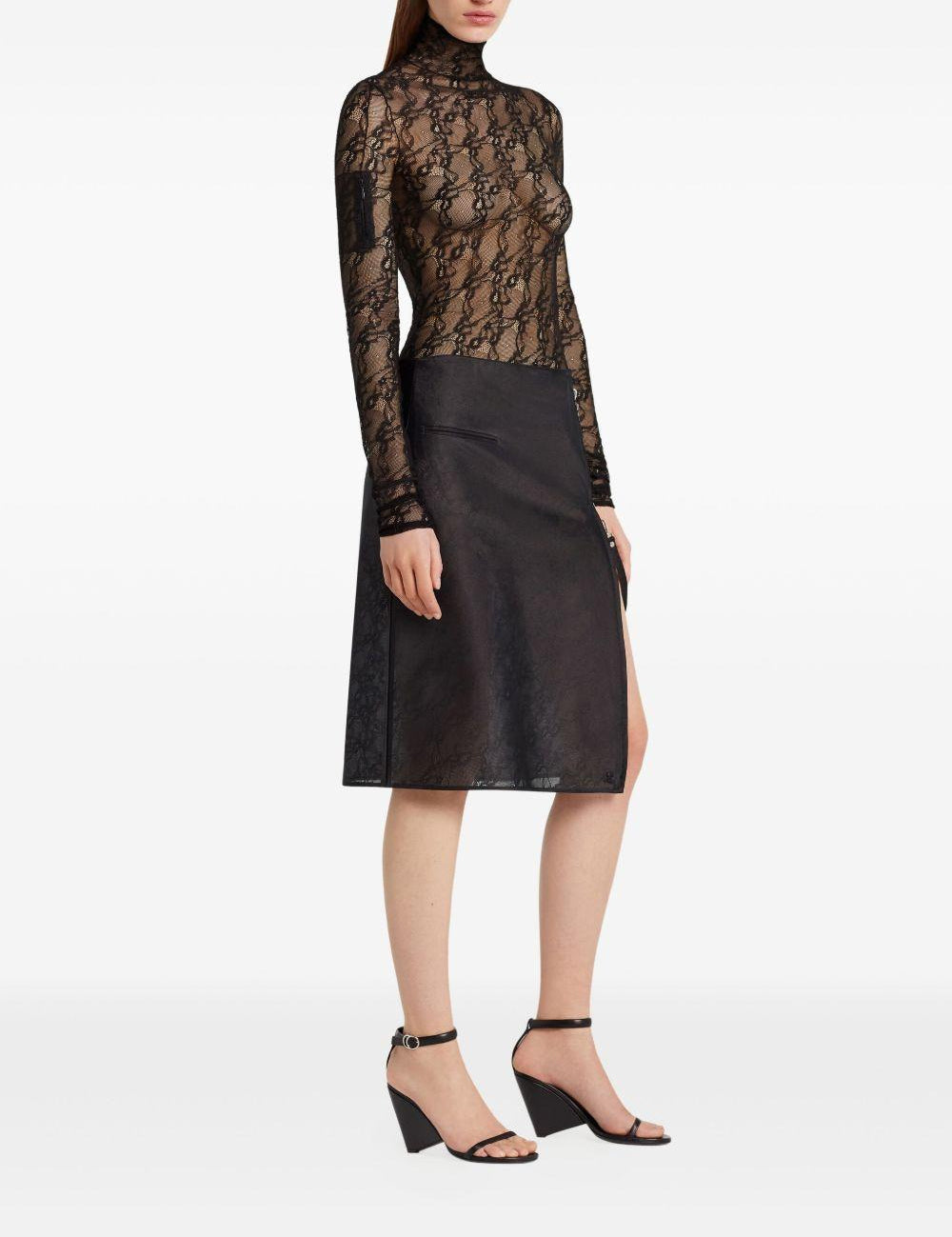 Top a collo alto in nero Courrèges - donna 