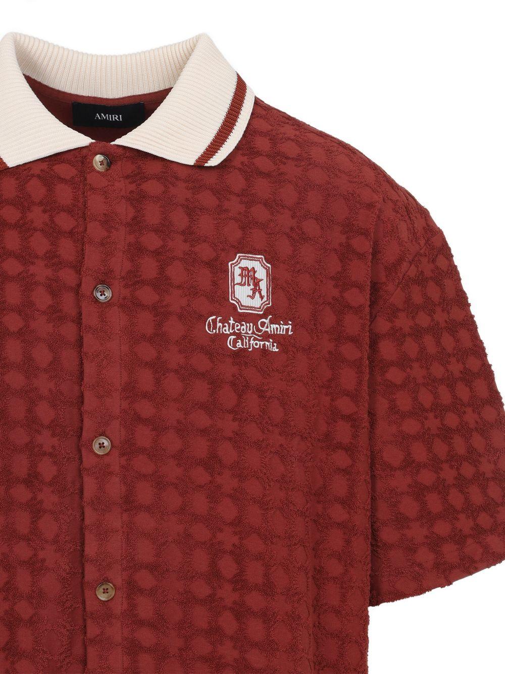 Camicia polo con ricamo in bordeaux AMIRI - uomo 