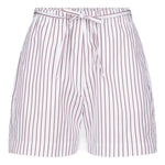 Shorts a righe Lory con coulisse in bianco e rosso Loulou de saison - donna 