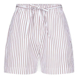 Shorts a righe Lory con coulisse in bianco e rosso Loulou de saison - donna 