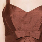 Abito corto con fiocco in marrone SHUSHU/TONG - donna 